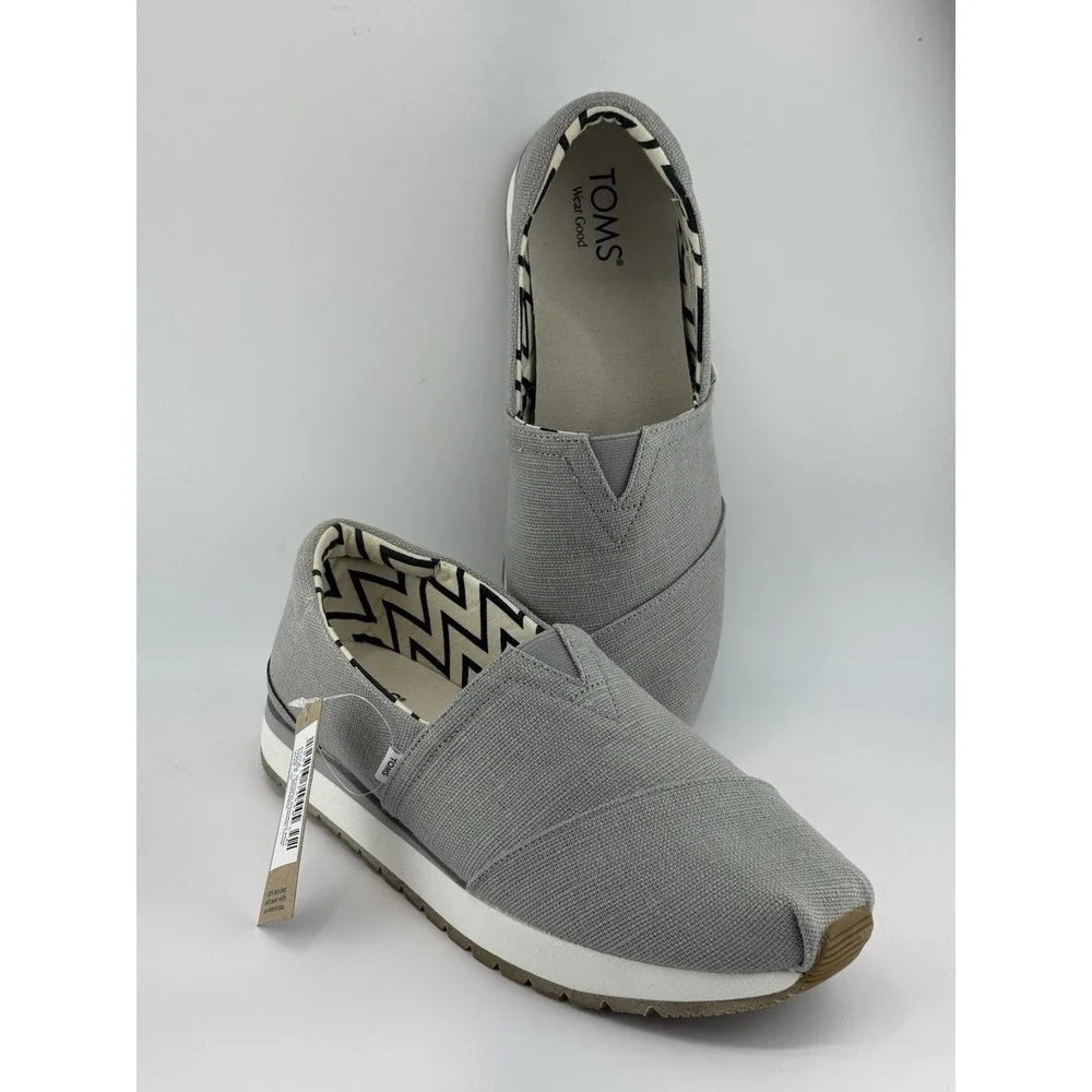 Toms Resident Plus Women's Size 10 Gray Canvas Slip In Casual Shoes New in Box